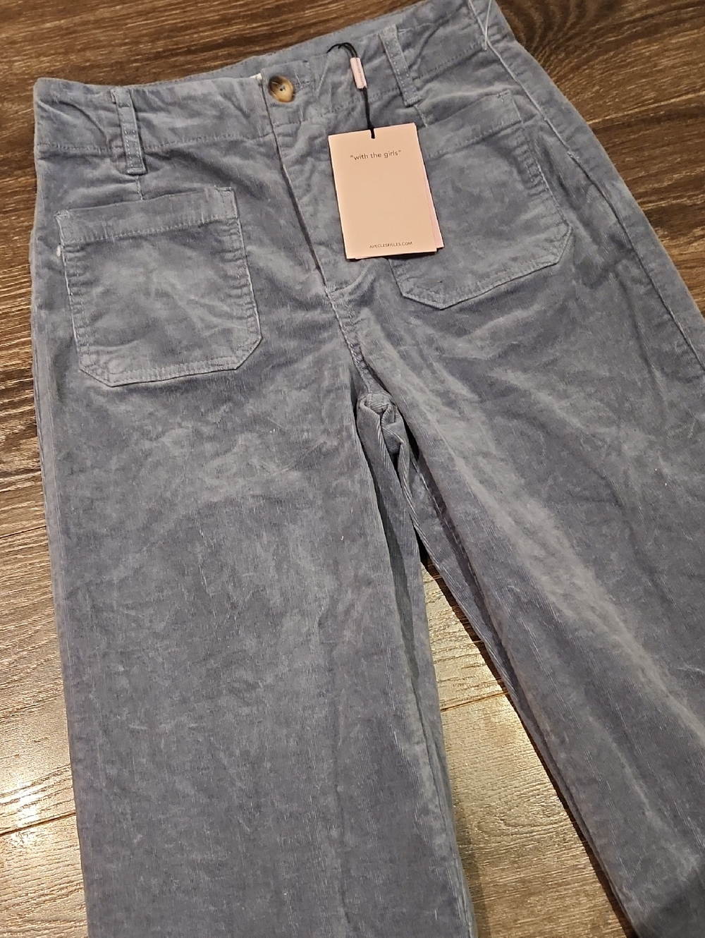 ❤️ NWT! ANTHROPOLOGIE AVEC LES FILLES HIGH RISE WIDE LEG CROP CORDUROY PANTS. 4 - Picture 3 of 9